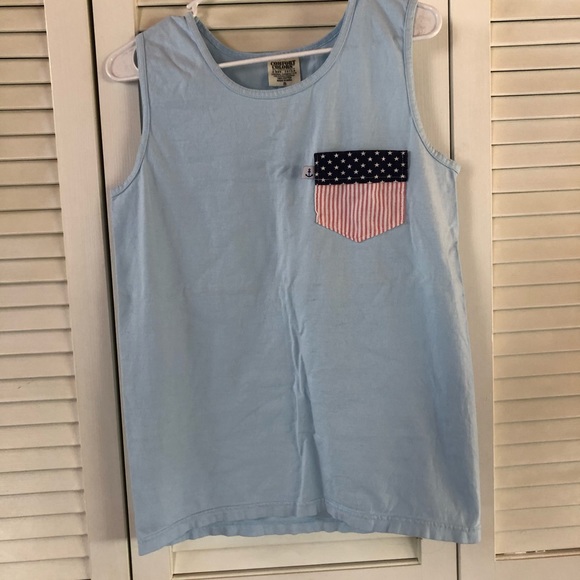 American flag Comfort Colors pocket tank top S - Picture 4 of 4